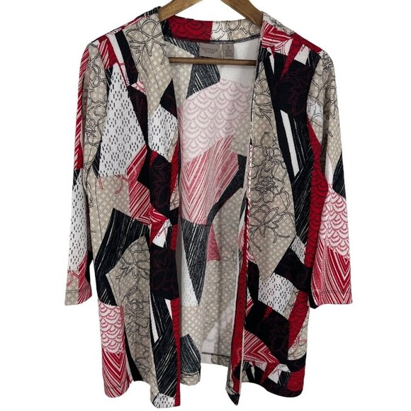 Chico's Easywear Tami 3/4 Sleeve Open Front Cardigan Size 2 US L - Picture 1 of 7